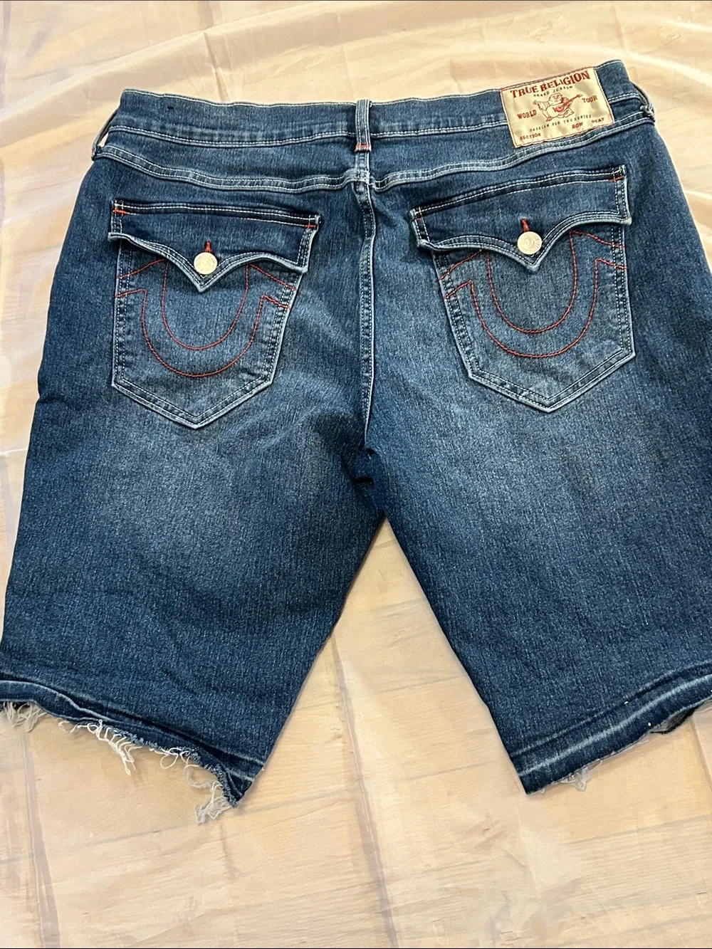 True Religion Dark Blue Denim Cutoff Shorts